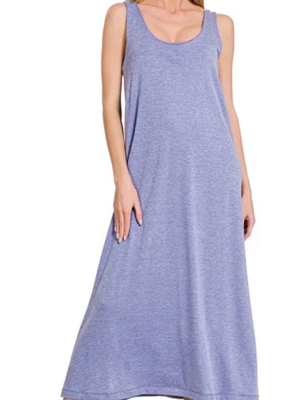 NWOT Casual Lavender Scoop Neck Maxi Tank Dress SIZE L